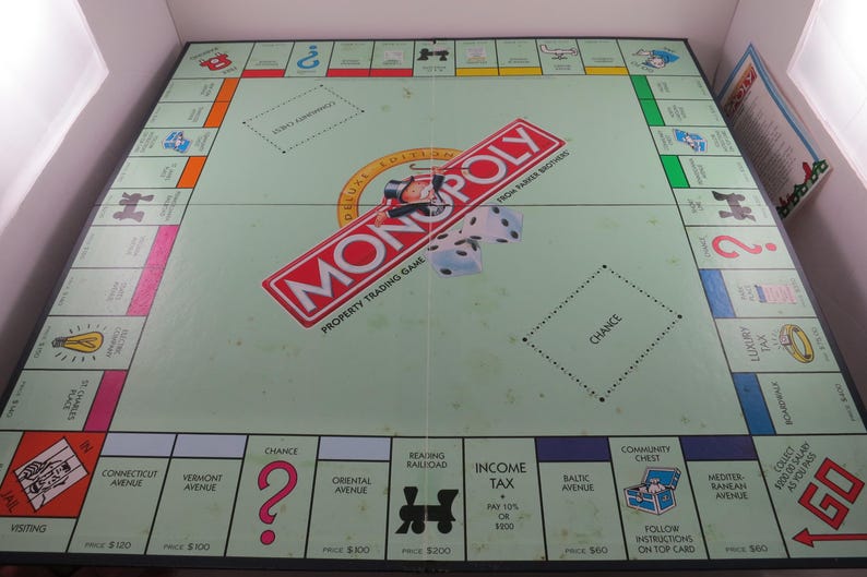 Iconic Monopoly Vintage 1995 Monopoly Deluxe Edition: Wood Houses, Gold Tokens - Etsy