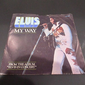1977 Vinyl 45 RPM Record My Way America The Beautiful Elvis Presley Original Picture Sleeve Excellent Condition 3080