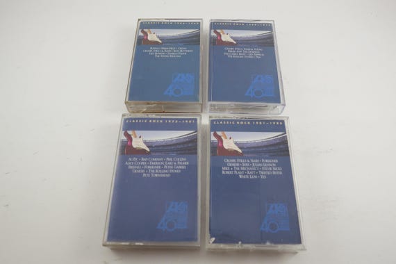 Vintage 1988 Cassette Tape Set Classic Rock 1966-1988 Atlantic Records Four Tape Set