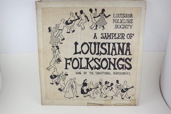 Rare Vintage 1957 Vinyl LP Record A Sampler of Louisiana Folksongs Folklore Society Red Vinyl