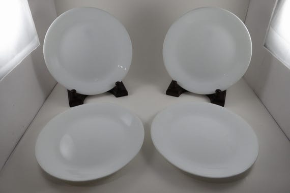 Vintage Corelle Salad Plates - Set of 4 - White Vitrelle