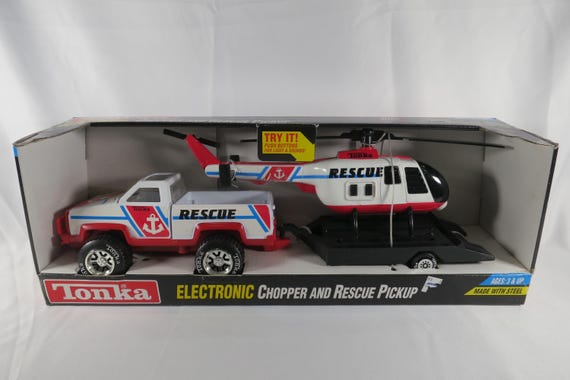 1992 Tonka Electronic Chopper and Rescue Pickup New In Box