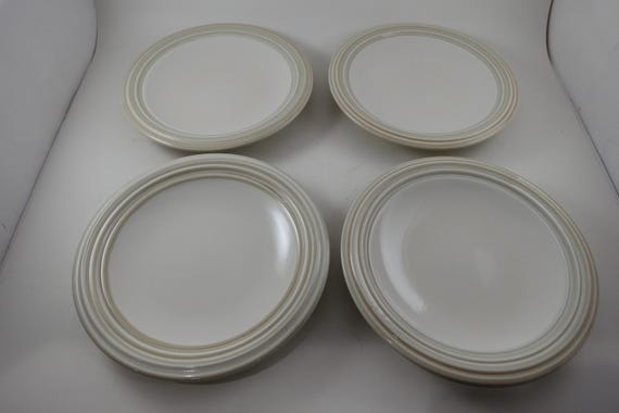Set of Four Vintage Pfaltzgraff Stoneware Cappuccino Pattern 8 Inch Salad Plates