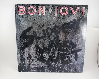 Vintage 1986 Vinyl LP Record Bon Jovi Slippery When Wet Original US Pressing EX