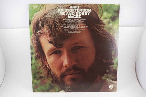 Vintage 1971 Kris Kristofferson "Me and Bobby McGee" Vinyl LP EX