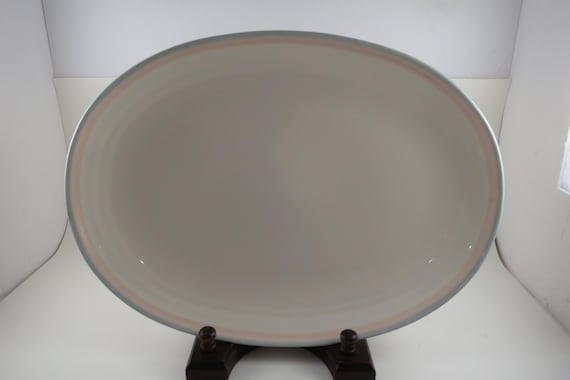 Vintage Pfaltzgraff Aura Pink Pattern 14 Inch Oval Serving Platter