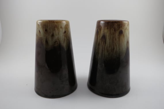 Vintage Pfaltzgraff Brown Drip Salt and Pepper Shaker Set
