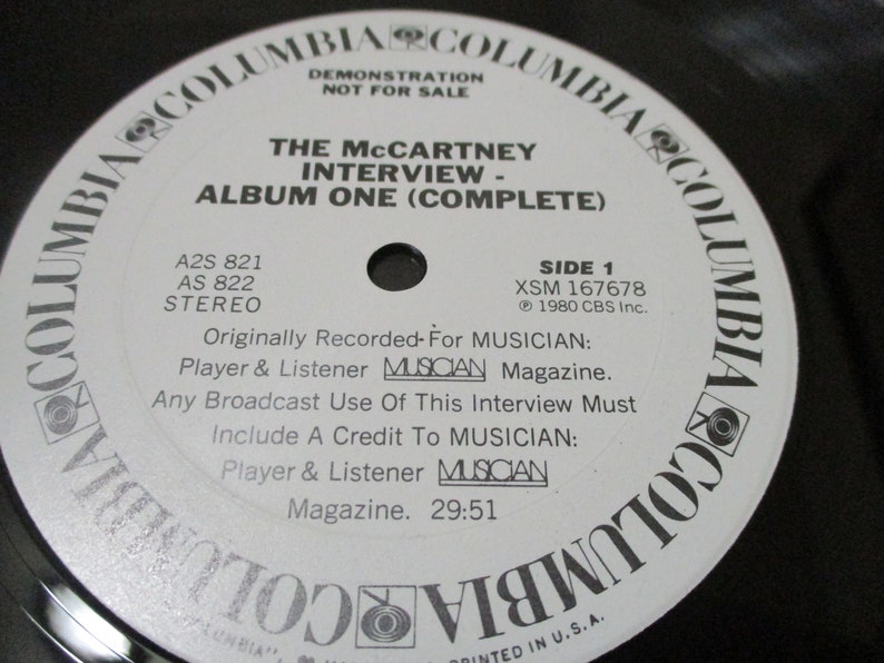 Vintage 1980 Vinyl LP Record Paul McCartney Interview White Label Promo Pressing Near Mint Condition 36292 image 6