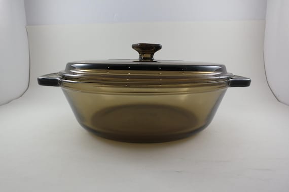 Anchor Ovenware Amber/Brown 1.5 Quart Glass Mixing Bowl Casserole with Matching Lid