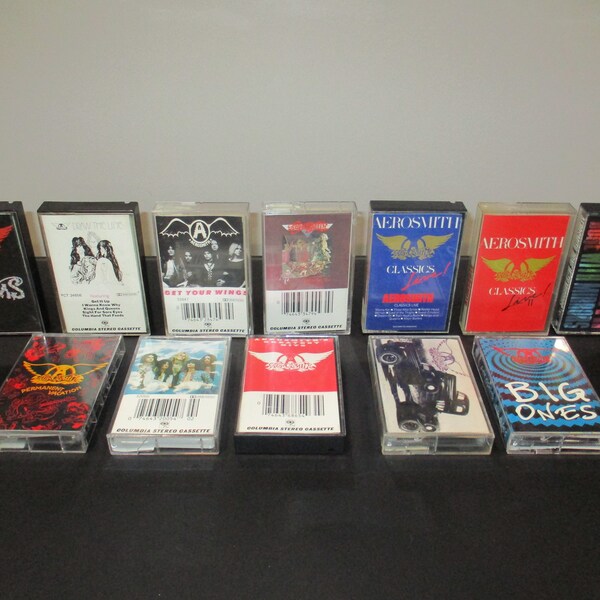 Vintage 1980's Aerosmith Cassette Tapes Excellent Condition Classics Liv Permanent Vacation Rocks Greatest Hits Toys Attic Sold Indivi