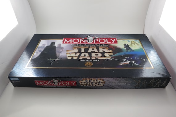 Vintage 1997 Star Wars Monopoly Game 8 Collectible Tokens Limited Collectors Edition