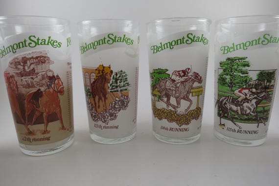 Vintage Belmont Stakes Horse Racing Glasses 1999-2004 Sold Individually