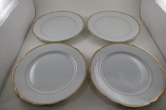 Feston by Schidling Deutsches Porcelain 9 1/2 Salad/Luncheon Plates Scalloped-Set of 4