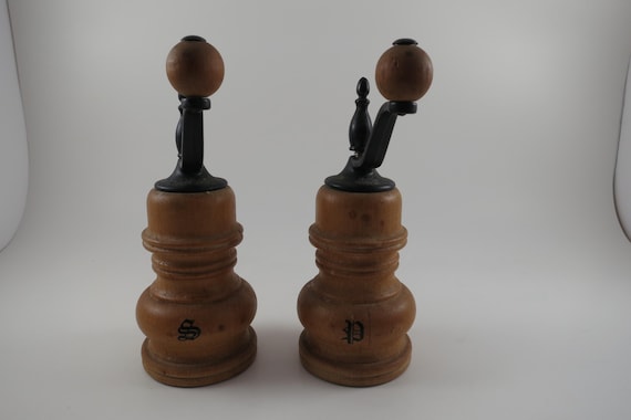 Vintage Zassenhaus West Germany Pepper Mill Salt Shaker Set Wooden