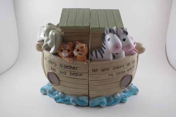 1995 Precious Moments Noah's Ark Bookend Set