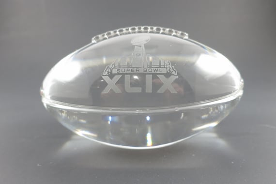 Tiffany & Company Super Bowl XLIX New England Patriots Crystal Football Paperweight