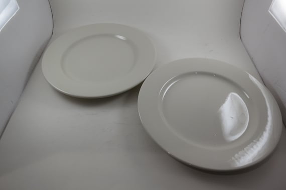 Pair of Vintage Homer Laughlin China Dinner Plates: Restaurant Ware, 12.25"