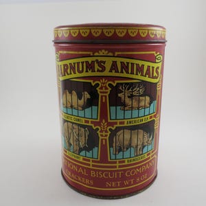 1979 Nabisco Animal Crackers Tin: Barnum&#39;s Animals 1914 Design