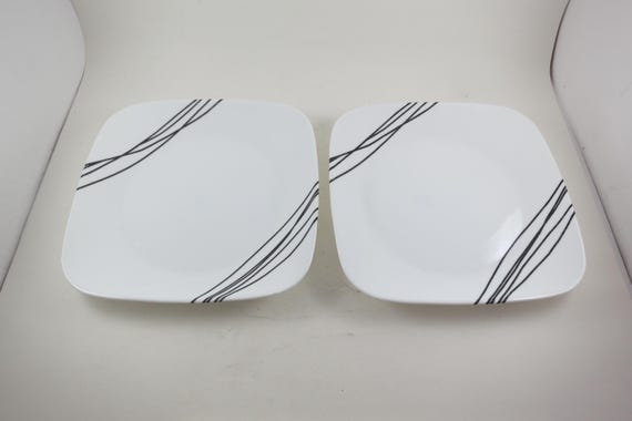Corelle Simple Sketch Salad Plates, 9 Inch Square, Set of 2