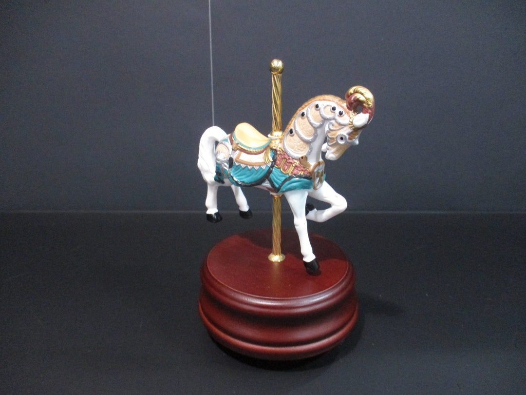 Vintage 1992 San Francisco Music Box Company Wind up Carousel Horse