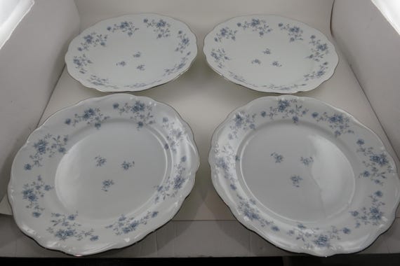 Vintage Johann Haviland Blue Garland Dinner Plates - Set of 4