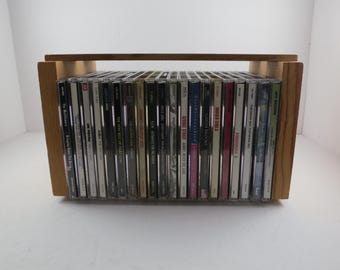 Napa Valley Wooden CD Crate Holder Holds 20 Disc's In Cases Vertical or Horizontal