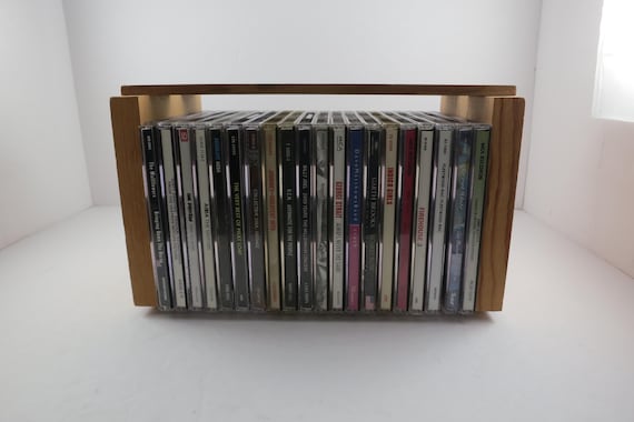 Napa Valley Wooden CD Crate Holder Holds 20 Disc's In Cases Vertical or Horizontal