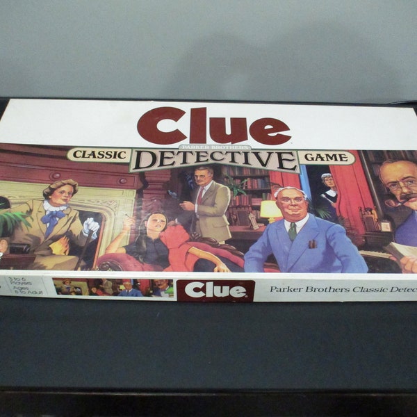 Vintage 1986 Clue Classic Detective Parker Brothers Board Game 100 Percent Complete Excellent Condition