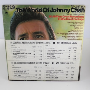 Vintage 1970 Johnny Cash Vinyl LP Record Set: The World Of, 360 Sound Promo Copy