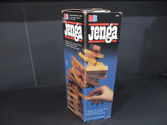 Vintage 1986 Milton Bradley Jenga Game Excellent Condition 100% Complete In Original Box