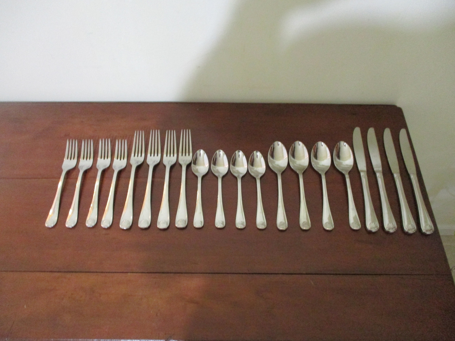 Vintage Gorham Shell Stainless Flatware Set Complete Service Etsy