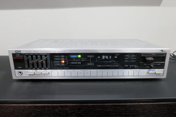 Vintage 1990's JVC RX-220 Digital Synthesizer Stereo Receiver Silver Modern Retro Acoustic Equalizer NICE Receiver