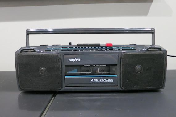 Vintage Sanyo Radio Cassette Recorder: Portable Stereo Boombox