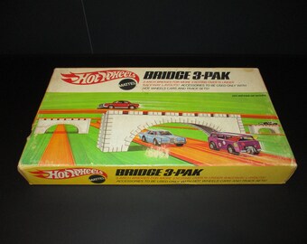 Vintage 1969 Mattel Hot Wheels Bridge 3 Pack New In Original Box Never Opened