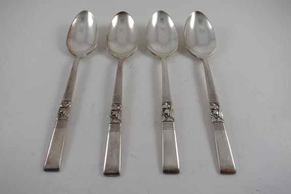 Vintage 1950s Silverplate Teaspoons - Coronation Pattern Flatware Set of 4