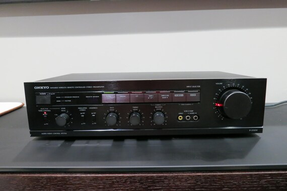 Vintage 1996 Onkyo P-3150V Pre Amplifier 150 Watts Works Perfect with Remote Control