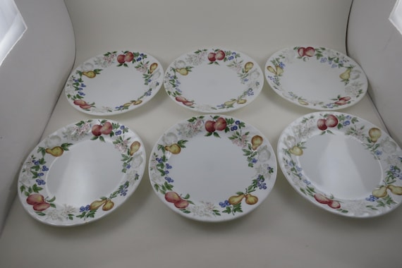 Corelle Chutney Fruit Swirl 7 1/8 Inch Salad Plates-Set of 6