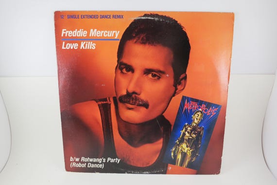 Vintage 1984 Vinyl EP Record Freddie Mercury Love Kills Excellent Condition Queen 71652