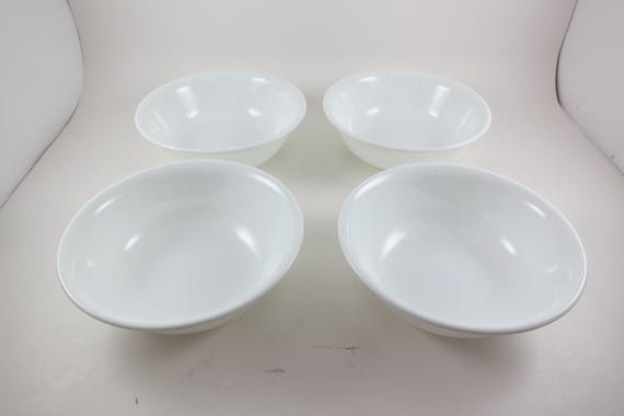 Vintage Corelle White Fruit Salad Bowls - Set of 4