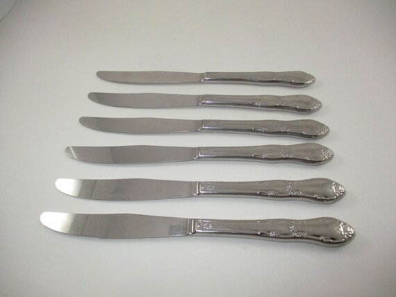 Set of 6 Vintage Fenway Oneida Modern Hollow Knives Very Good Condition