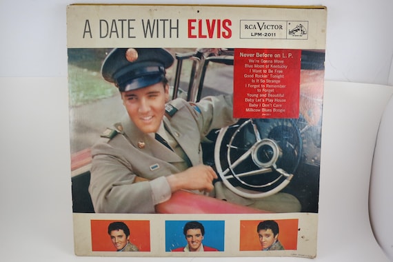 Vintage 1959 Elvis Presley 'A Date With Elvis' Vinyl LP - First Pressing w/ Sticker
