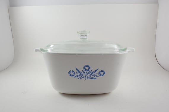 1966-1969 Corning Ware P-1 3/4-B Blue Cornflower 1 3/4 Quart Saucepan with P-7-C Glass Lid Excellent Condition