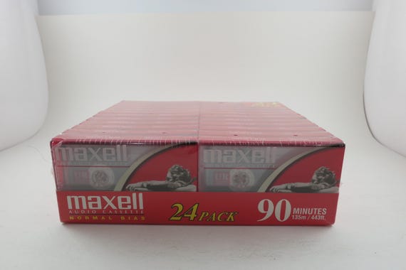 Sealed Blank Cassette Tape 24 Pack Maxell UR90 Normal Bias New Old Stock