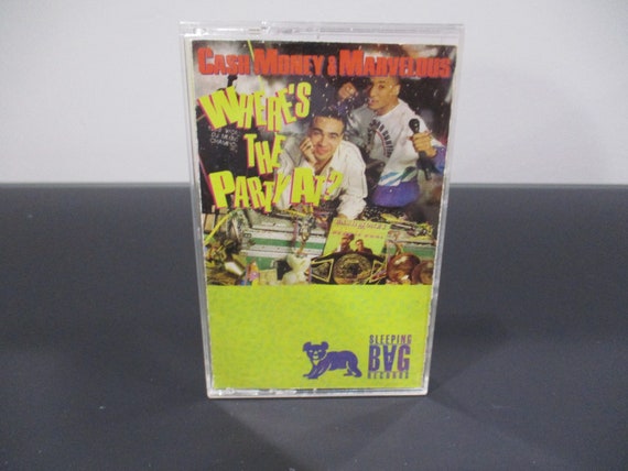Vintage 1988 Hip Hop Cassette Tape Where's The Party At? Cash Money & Marvelous