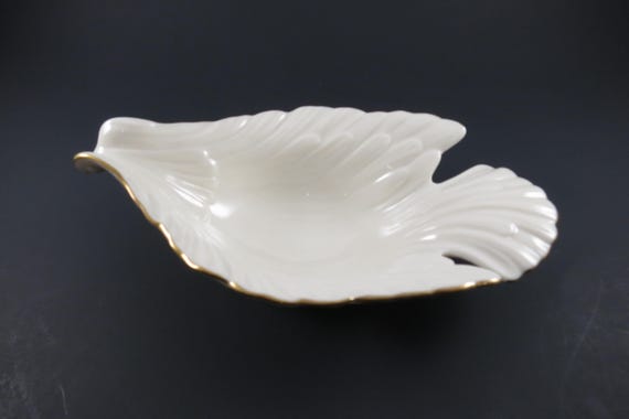 Vintage Cream Lenox 24K Trim Ivory Porcelain Dove Dish Candy Snack Trinket Nut