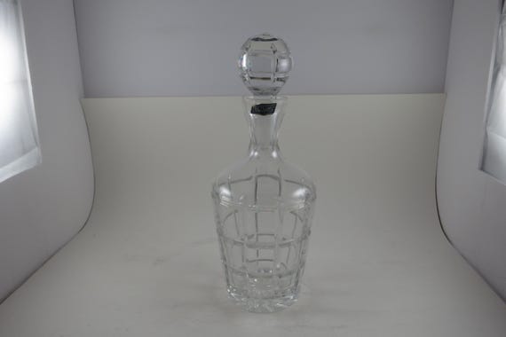 Vintage MCM Violetta Polish Crystal 11 1/2 Inch Tall Decanter with Stopper Pristine Condition