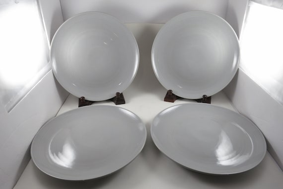 Set of 4 Williams Sonoma Gray 11 Inch Dinner Plates EUC
