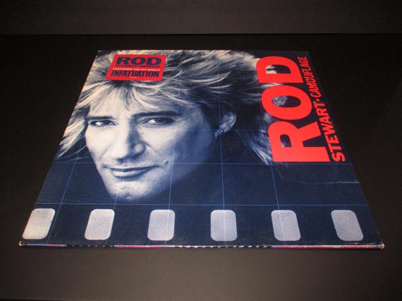 Vintage 1984 LP Record Rod Stewart Camouflage Excellent Condition with Hype Sticker 70076