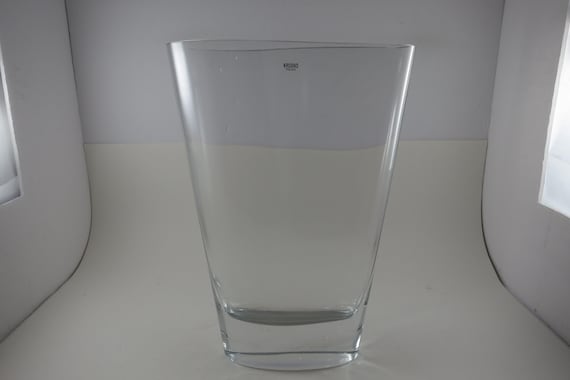 Large Unique Krosno Poland Weighted Crystal Vase 11 Inches Tall