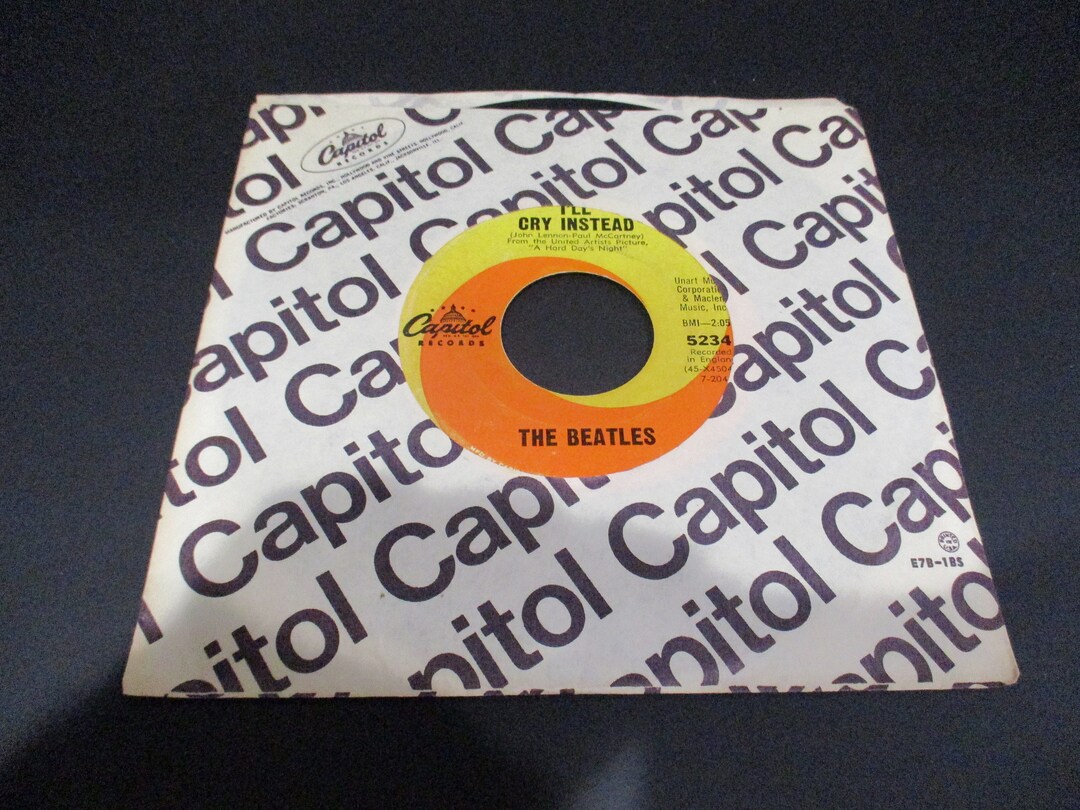 Vintage 1964 Vinyl 45 RPM Record I'll Cry Instead I'm Happy Just to ...